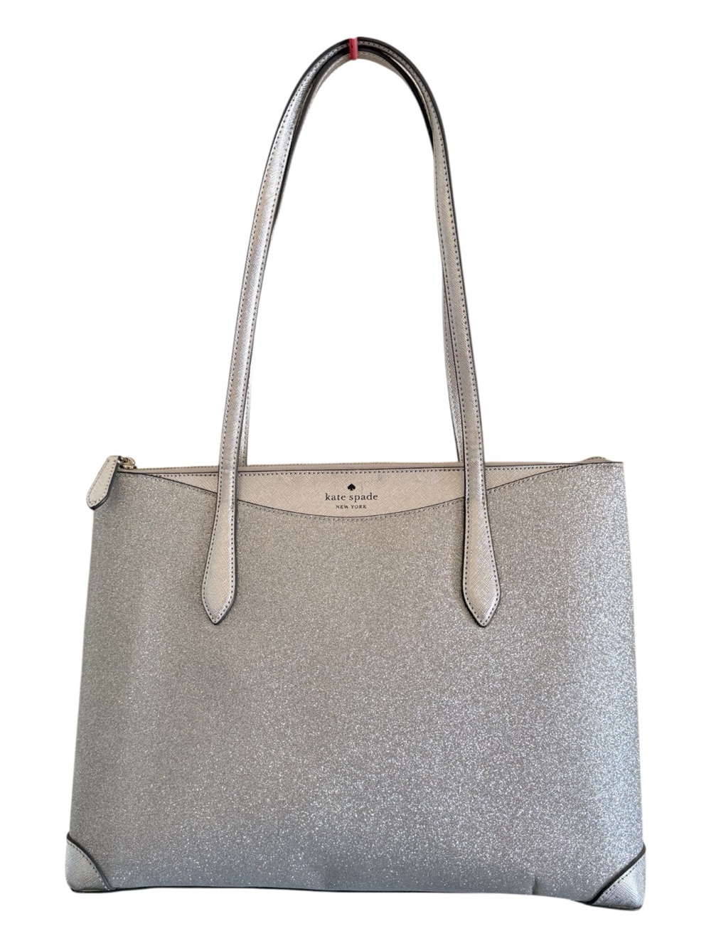 Kate Spade Glitter Lunar Light Silver Tote Bag - Picture 2 of 7